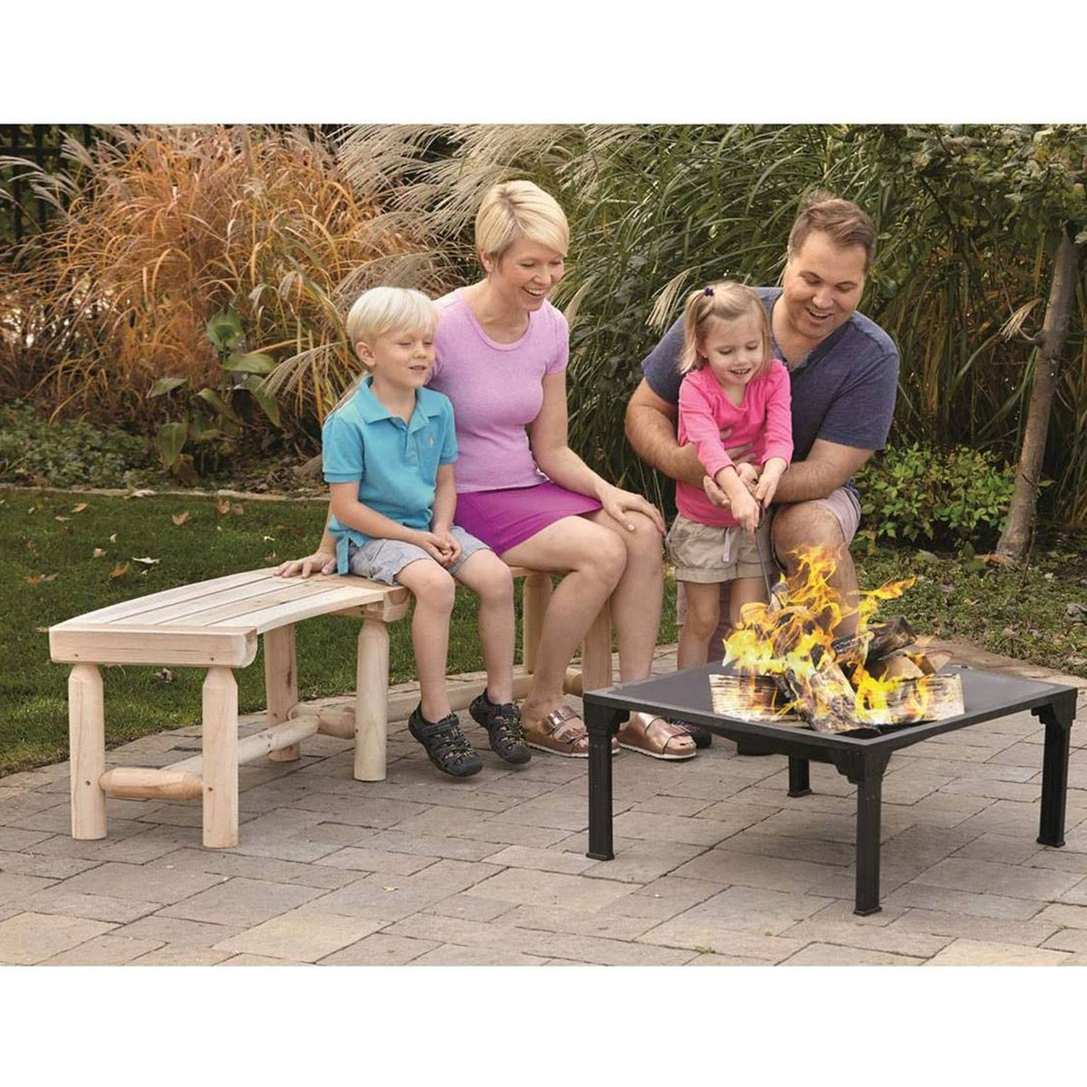Log Fire Pit Bench G28440
