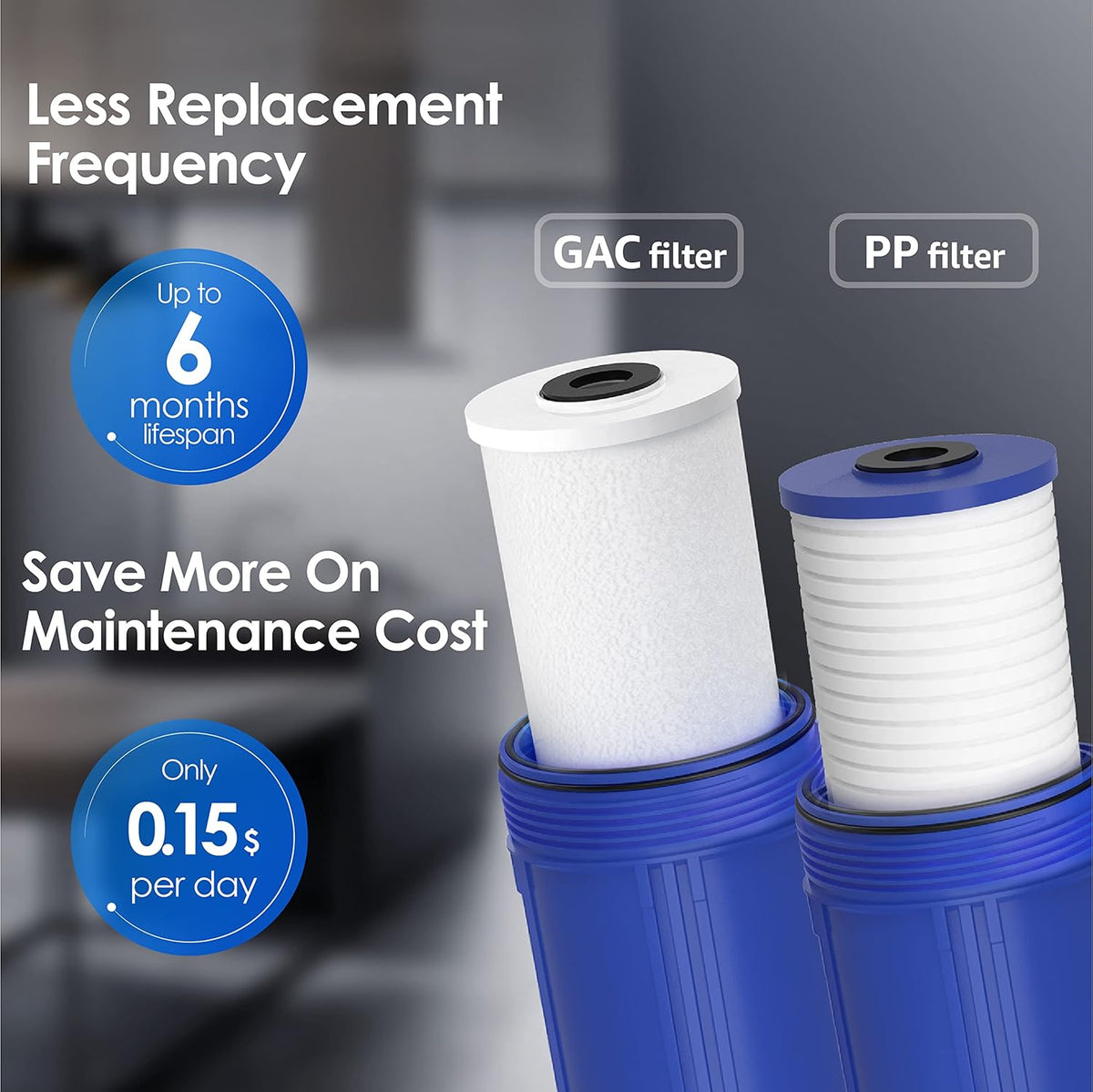 Whole House Water Filter System with Carbon and Sediment Filter V8581