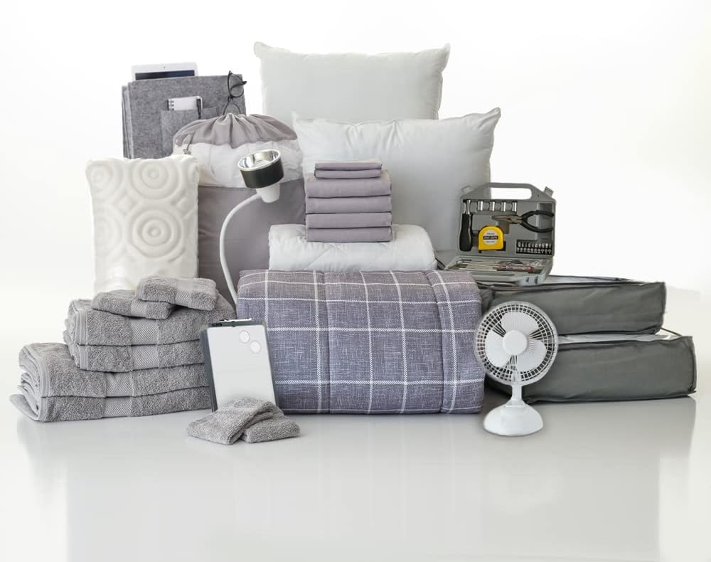 Twin XL Blue and Navy Bedding Bath Set P9370
