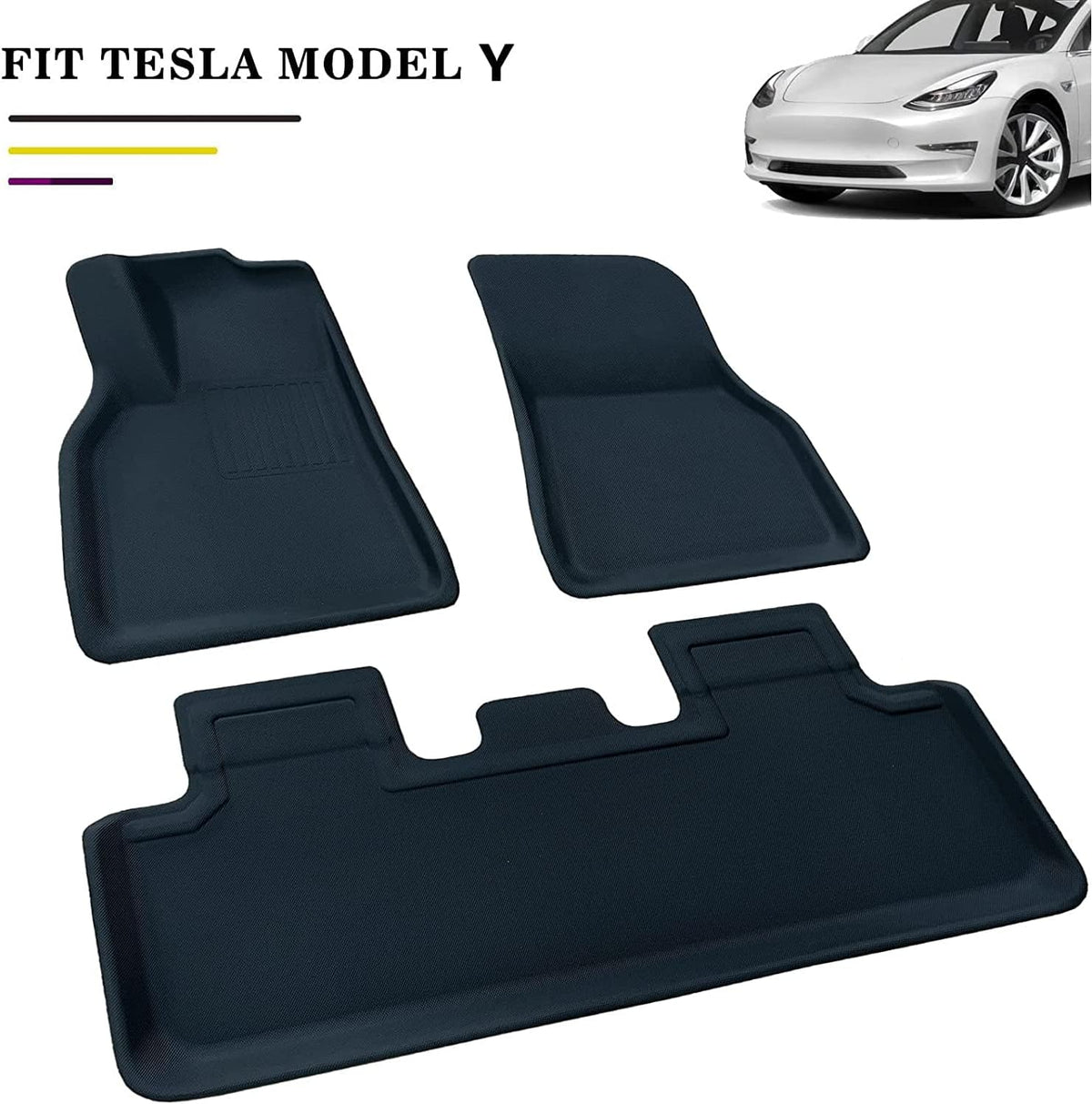 Black TPR Cargo Liners Set of 3 W901