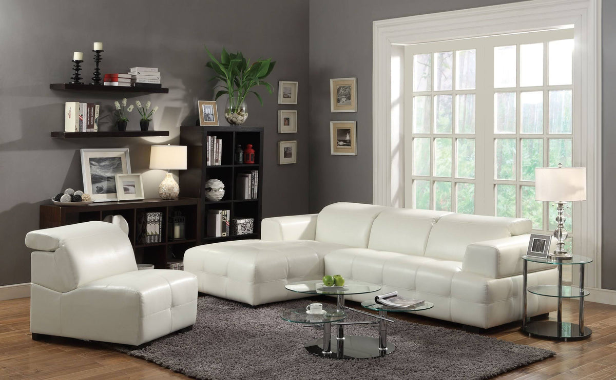 White Contemporary Sectional Sofa S45006