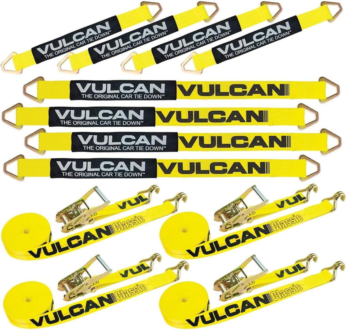 Axle Strap Tie Down Kit with Wire Hook Ratchet Straps I636926