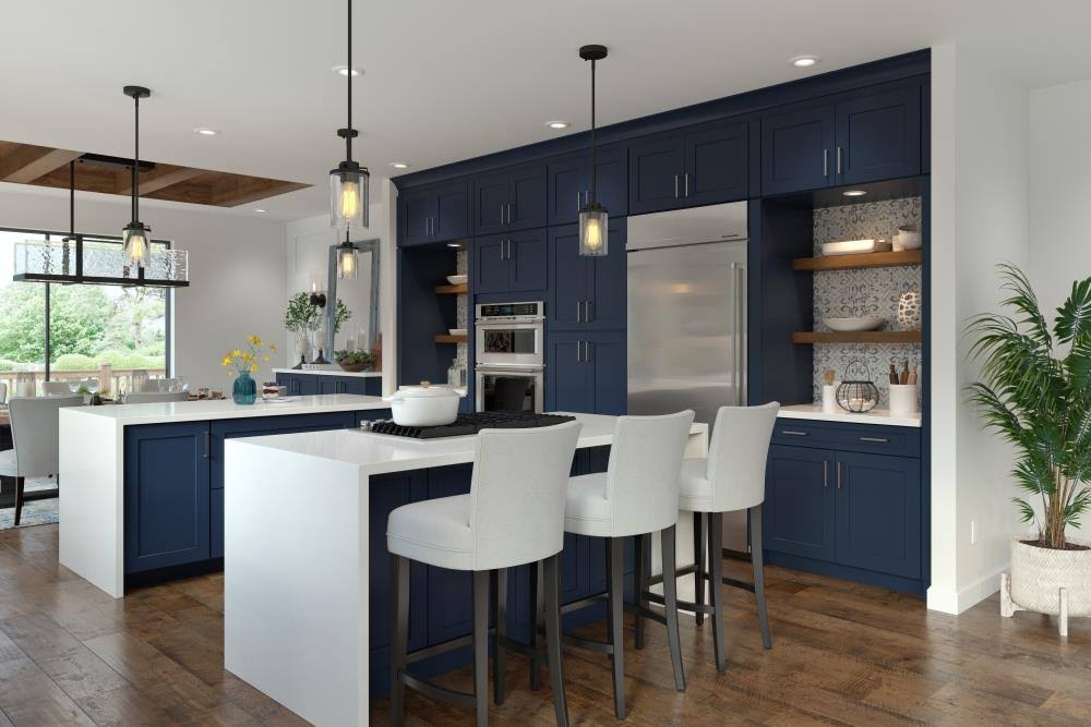 Navy Square Door Sink Base Cabinet I152895
