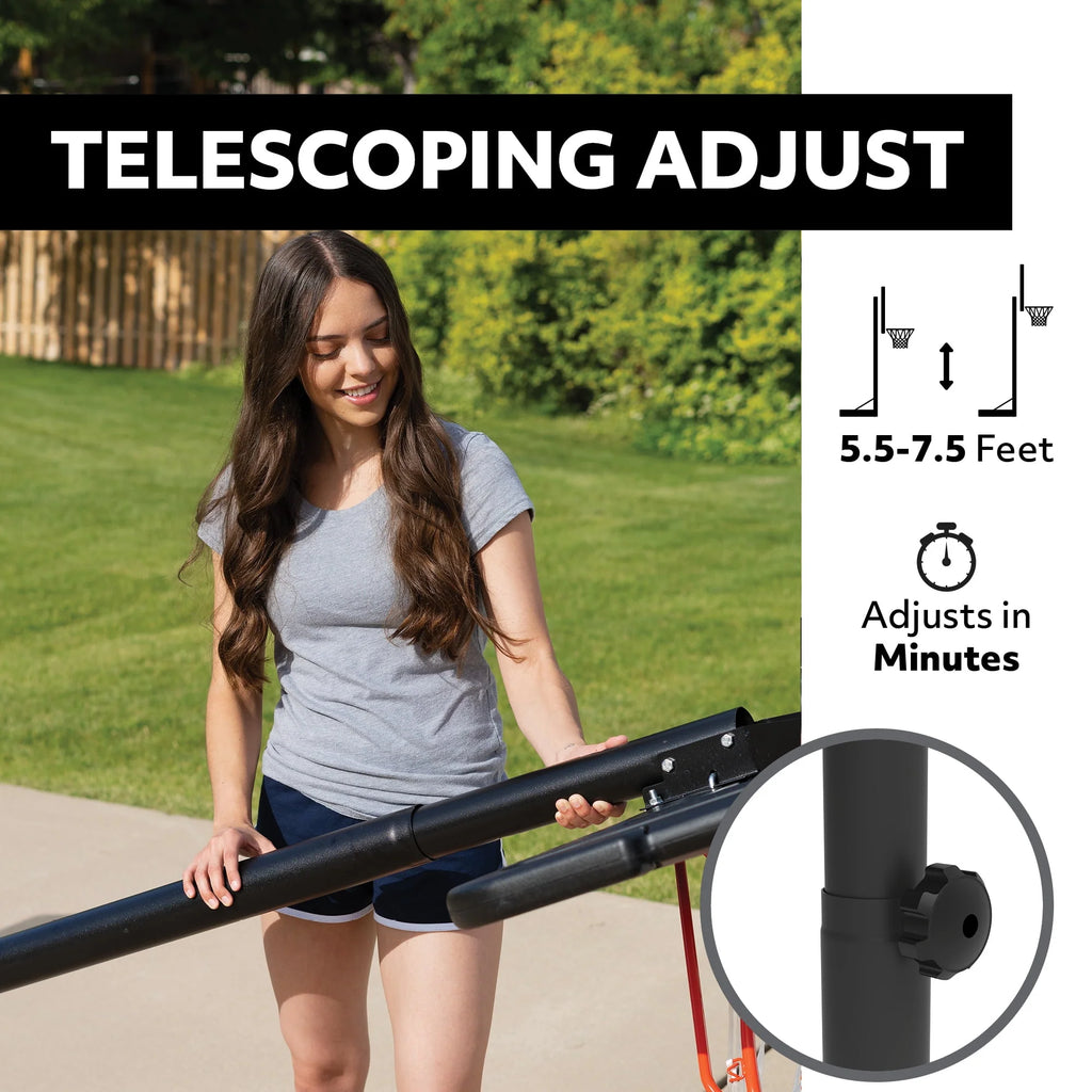 Adjustable Portable Basketball Hoop 44 inch HDPE Plastic T242099