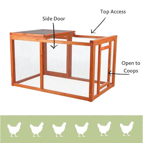 Chicken Outdoor Run with Mesh-Covered Top V739