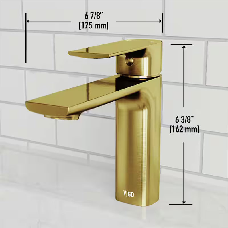 Single Handle Single-Hole Bathroom Faucet Matte Brushed Gold M132112