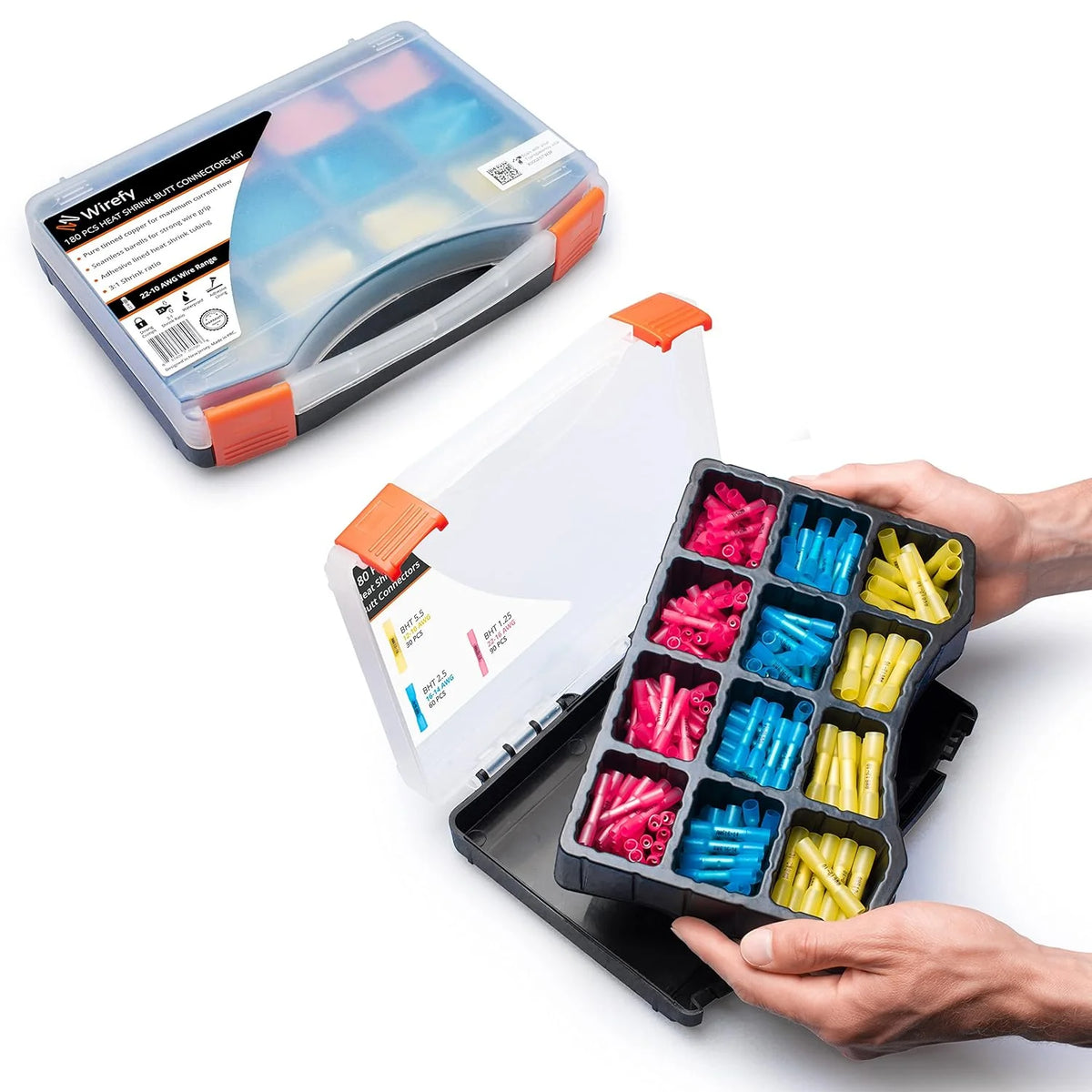 180 PCS Heat Shrink Butt Connectors Kit D38095
