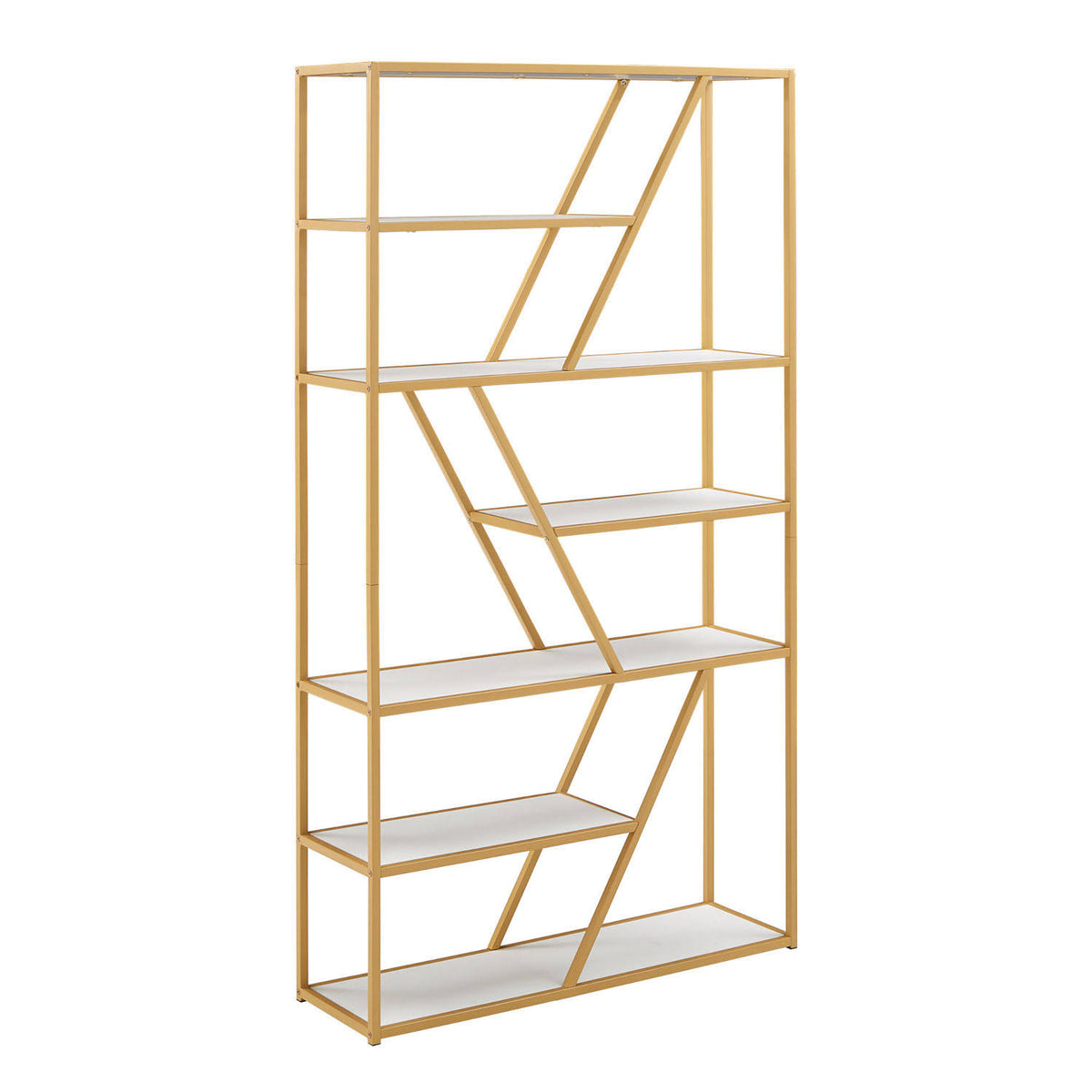 Gold Geometric Metal Bookcase F382418