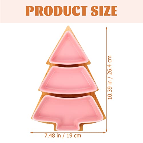Ceramic Christmas Tree Shaped Serving Platter with Base X6671