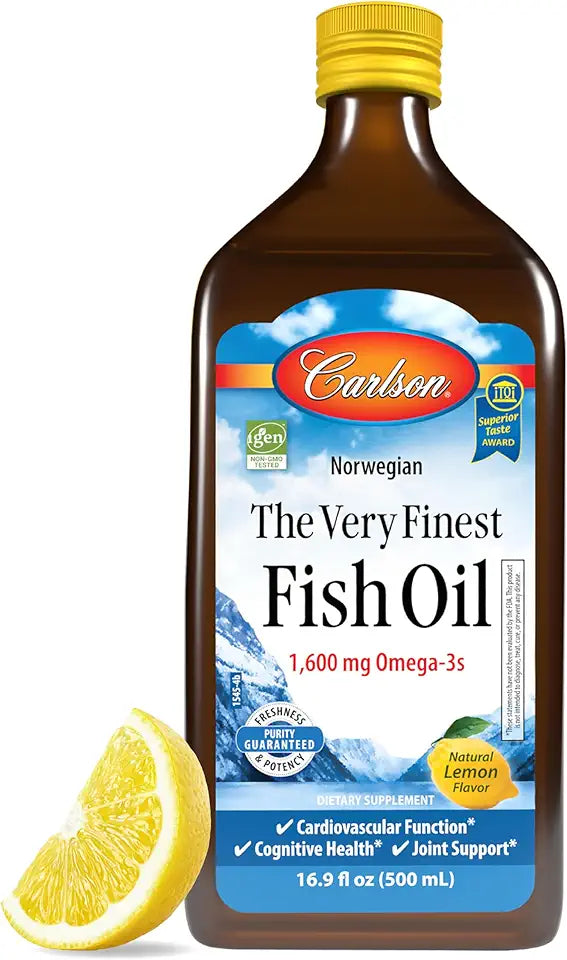 1600 mg Omega-3s Liquid Fish Oil Supplement Lemon 16.9 Fl Oz Y937