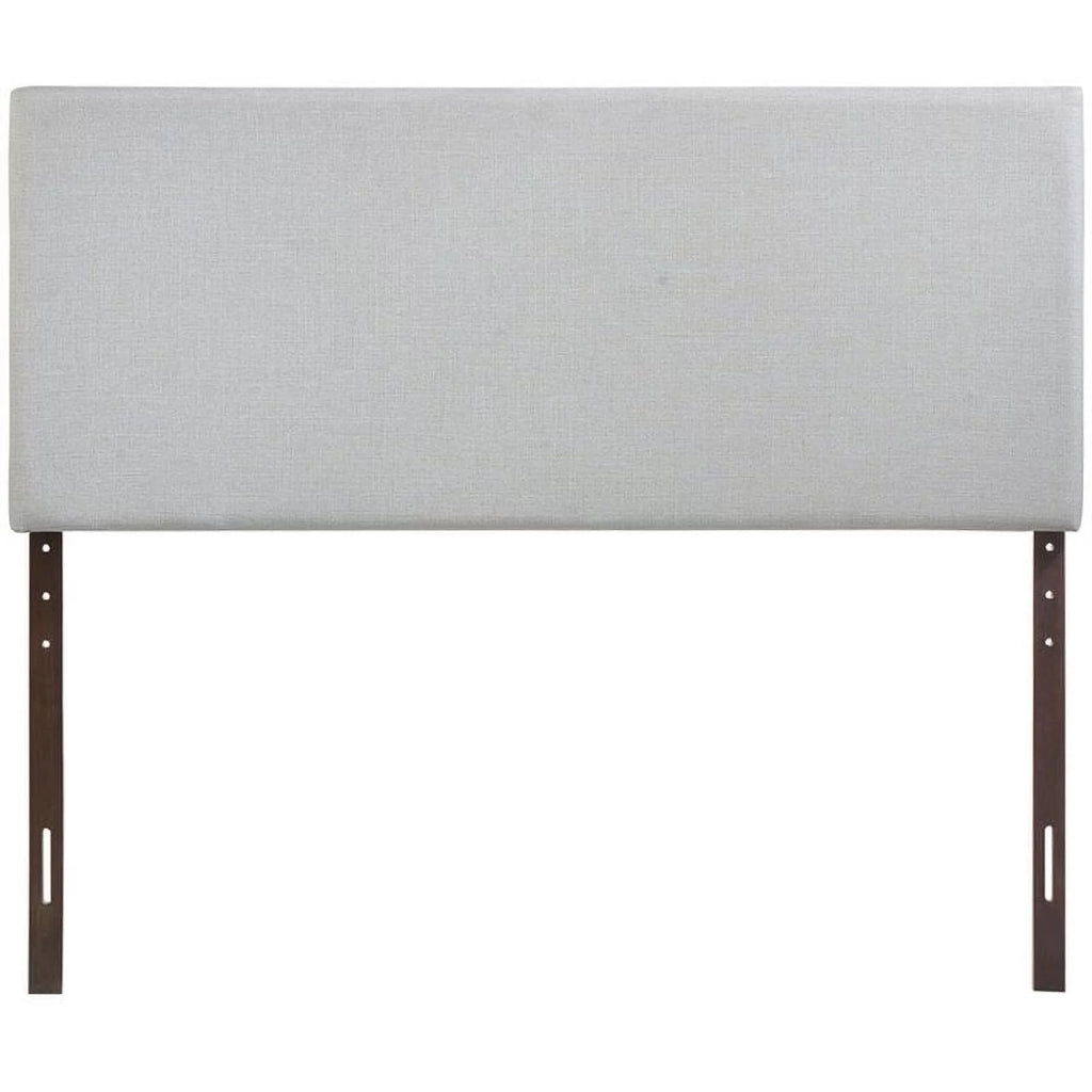 Gray Fabric Upholstered Full Panel Headboard Q335
