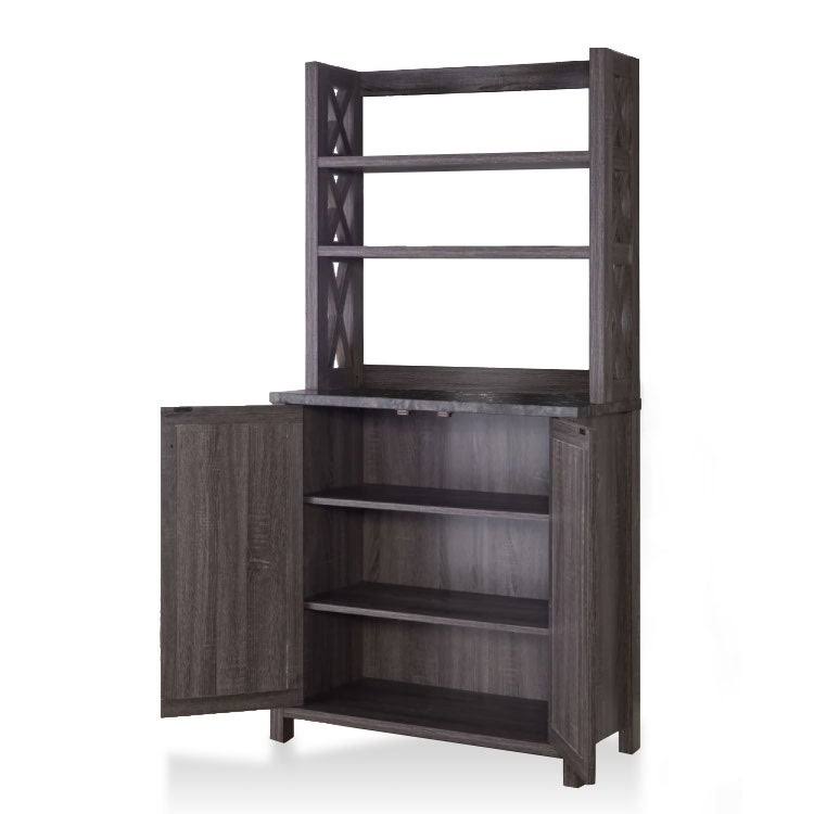 Rustic Grey Multi Shelf Microwave Cabinet Y8463