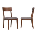 Mid Century Danish Walnut Upholstered Side Chair Set Of 2 Y8502