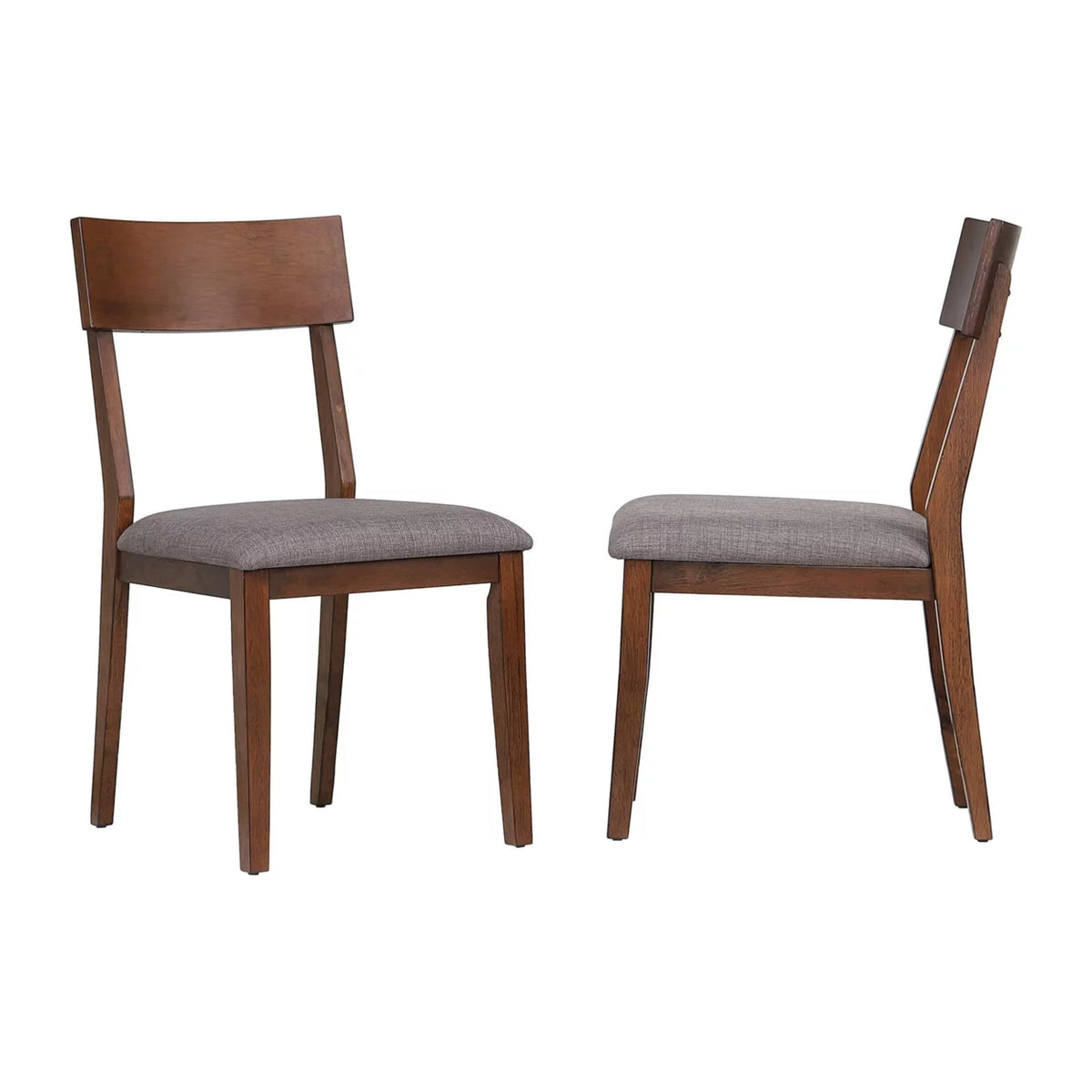 Mid Century Danish Walnut Upholstered Side Chair Set Of 2 Y8502