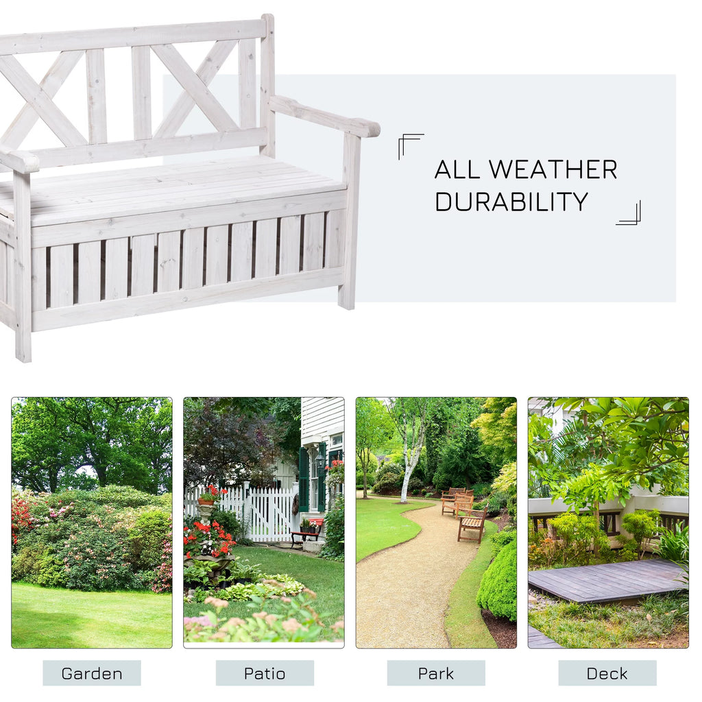 White Wooden Storage Bench I527