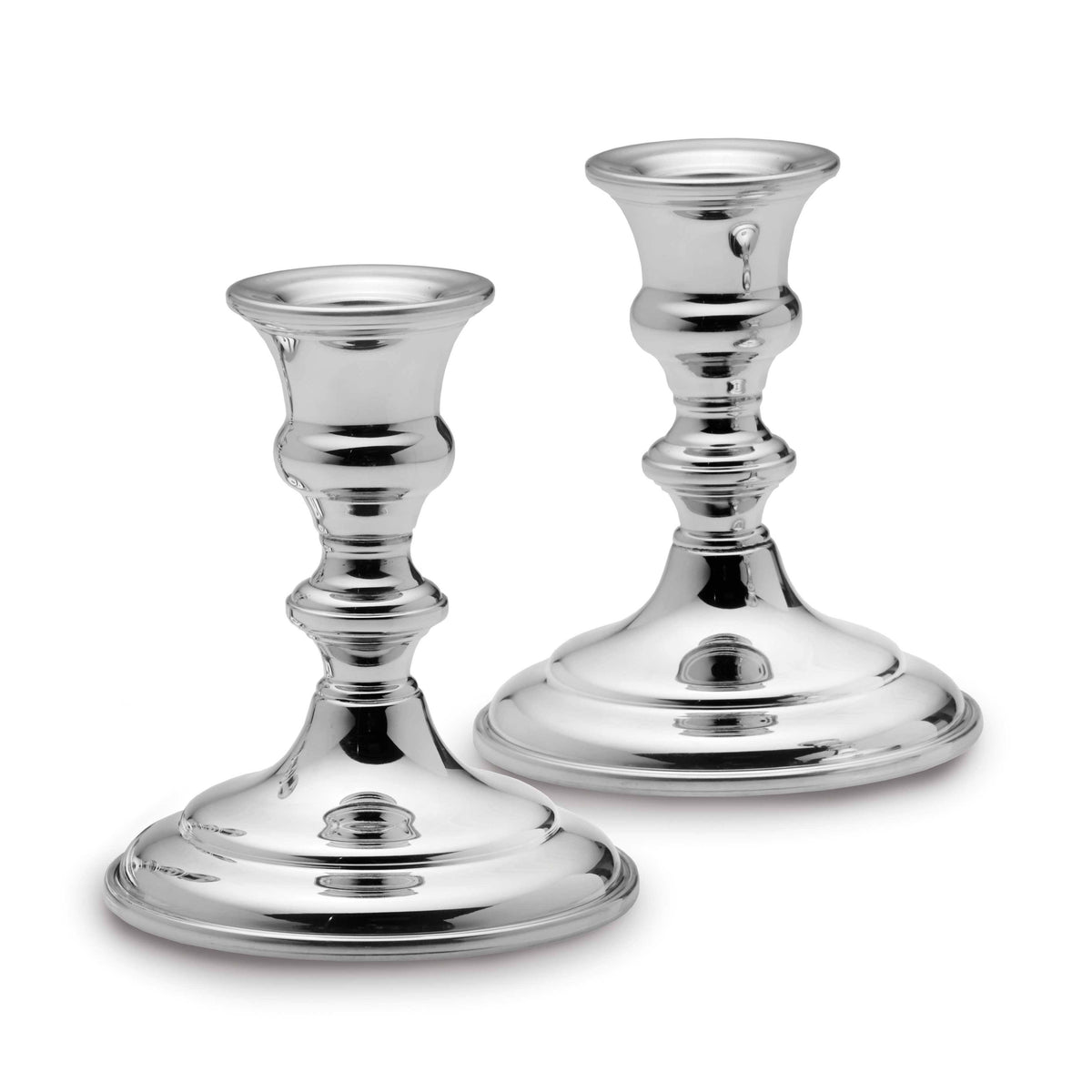 Silver Pewter Pair Candlesticks X178216