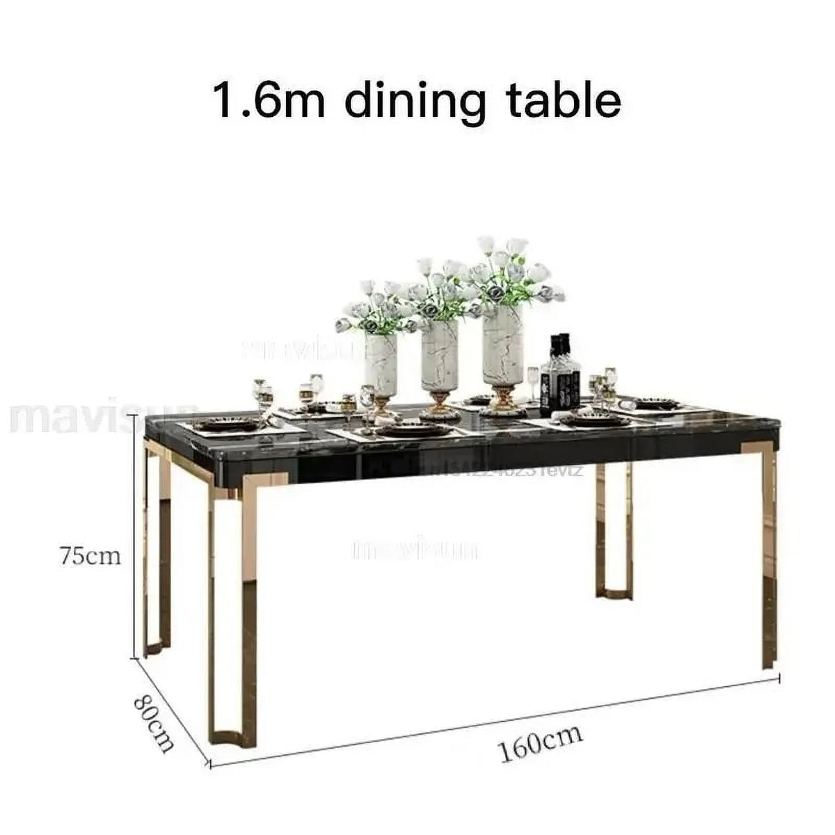 Rectangular Stainless Steel Dining Table W58006