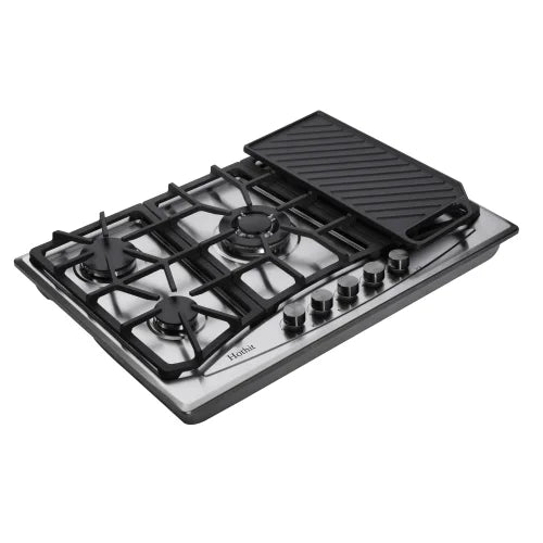 30" 5 Burner Built-in Stainless Steel Gas Cooktop with Griddle K33072
