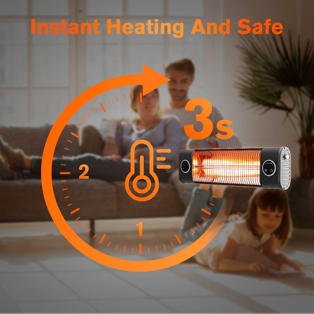 Electric Wall Mounted Patio Heater with Remote Control E84214