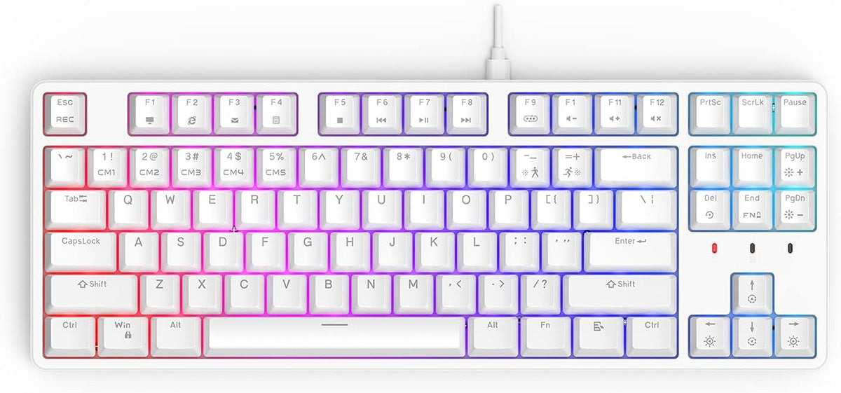 Hot-Swappable RGB Mechanical Keyboard 87 Key White S642