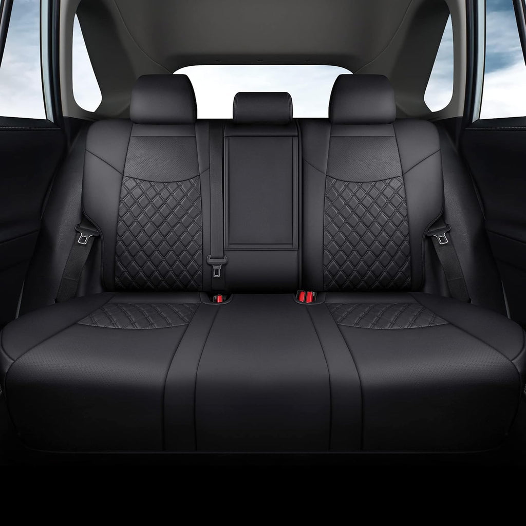 Black Pu Leather Car Seat Covers Full Set S34559