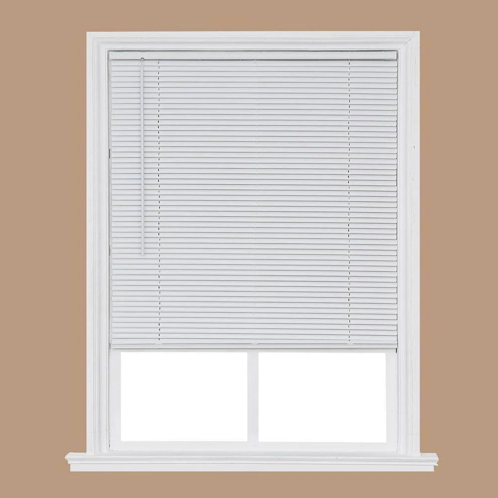 White Cordless Room Darkening Vinyl Mini Blind 62 in. W x 64 in. L O6852