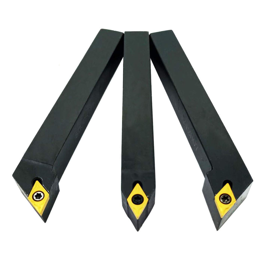 3PCS CNC Lathe Carbide Turning Tools Indexable Holder Set with 3PCS Carbide Turning Insert P664780