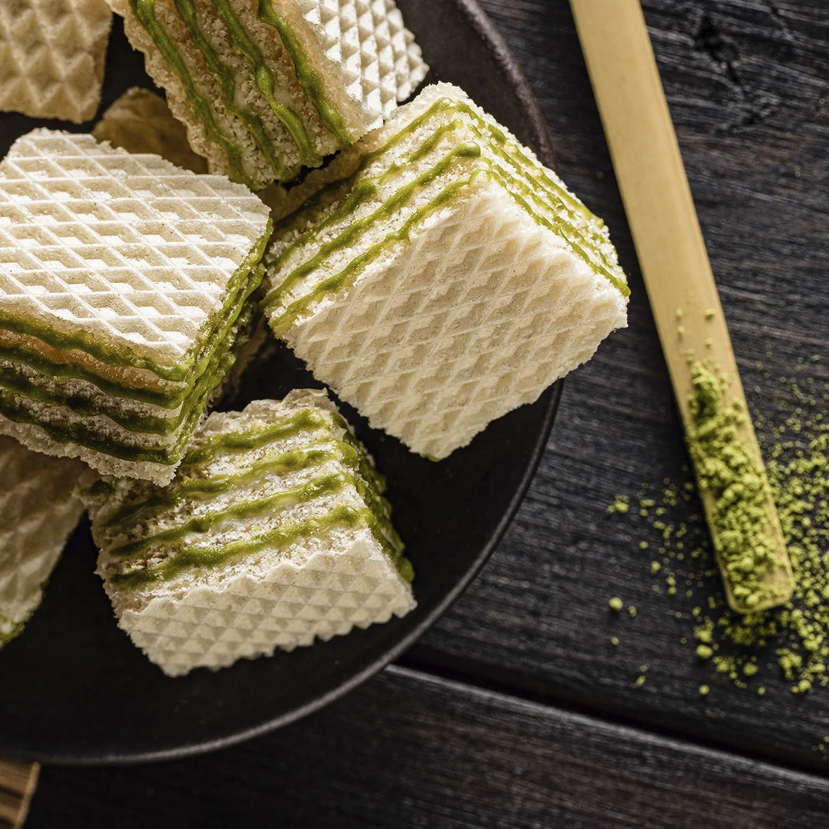 Matcha Cream-Filled Bite-Size Wafer Cookies, 7.76 oz, Pack of 6 J4982