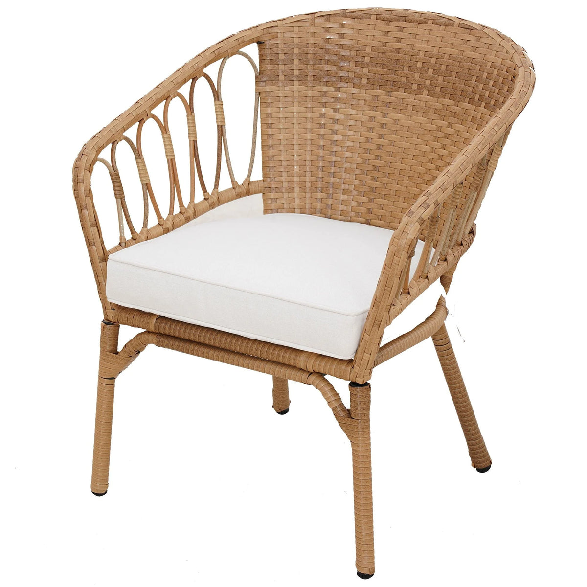 3-Piece Beige Outdoor Wicker Bistro Set V507676