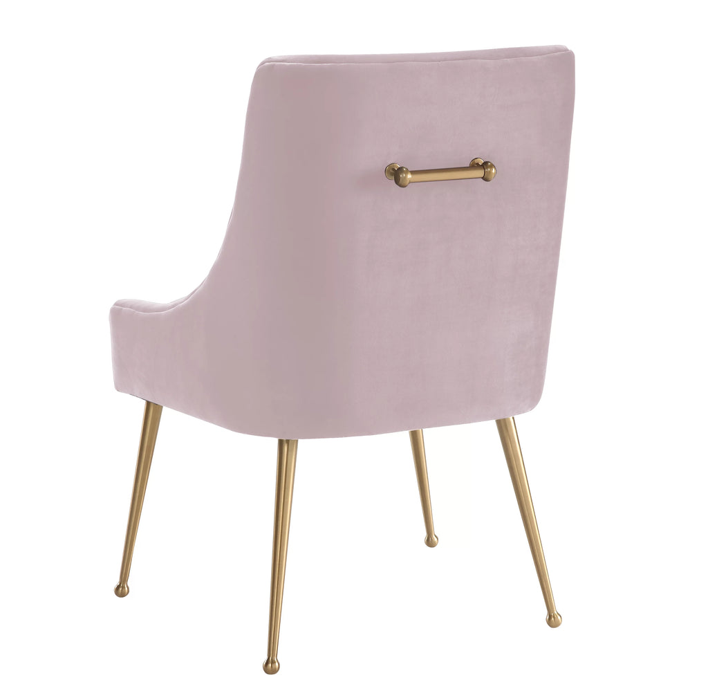 Blush Velvet Side Chair with Gold Legs A9319