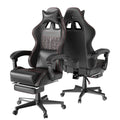 Black Gaming Chair with Footrest and Massage Lumbar Support Z57928