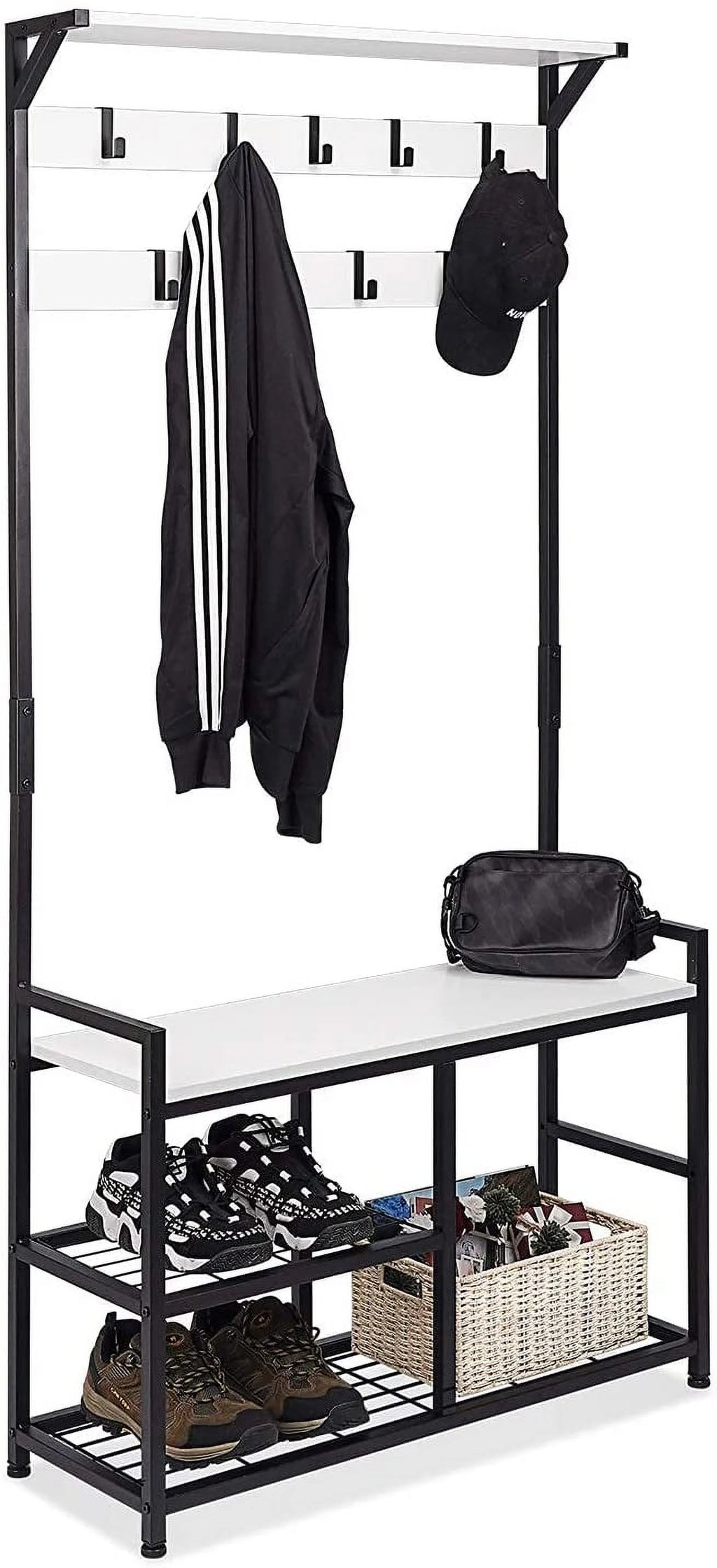 Coat Rack Shoe Bench with Metal Frame I4488