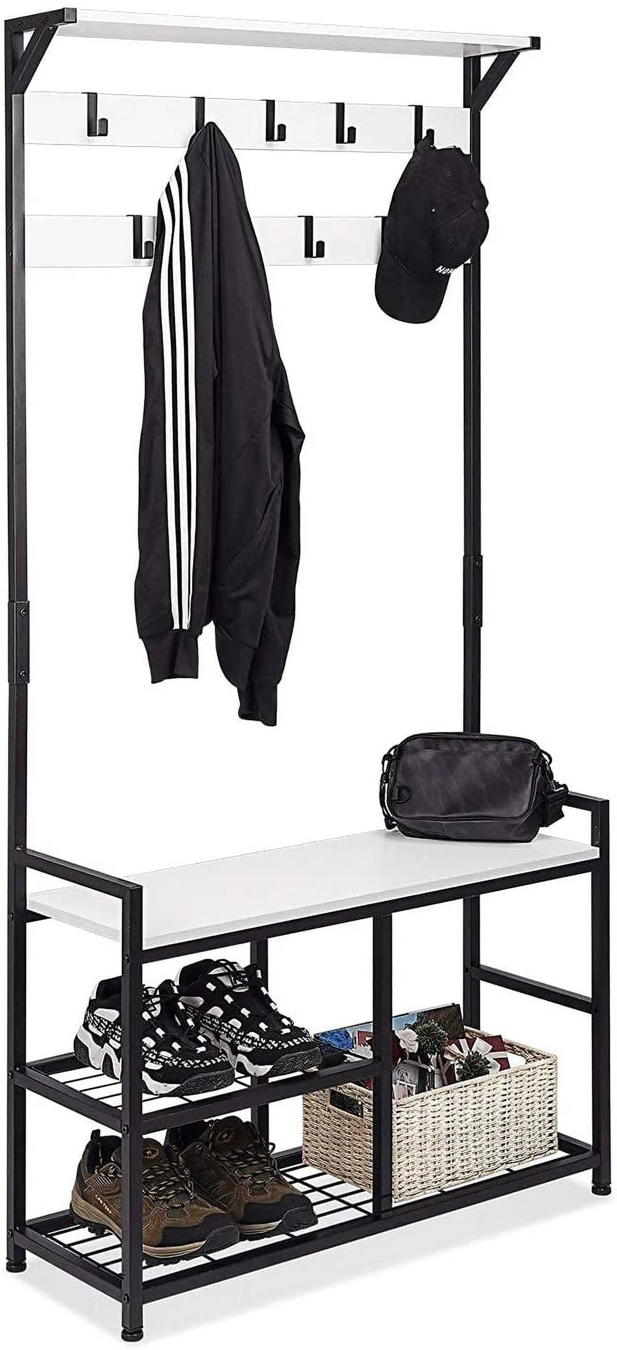Coat Rack Shoe Bench with Metal Frame I4488