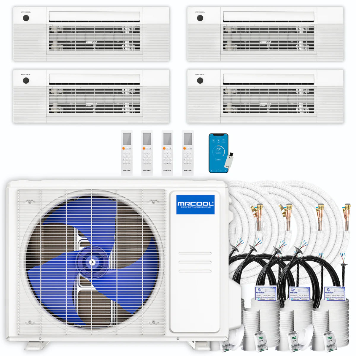 36,000 BTU 4 Zone Ceiling Cassette Ductless Air Conditioner and Heat Pump H326353