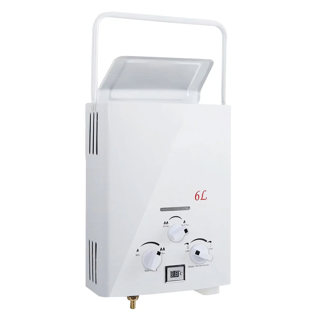 6L Portable Tankless Water Heater 1.6 GPM LPG with Digital Display U2218