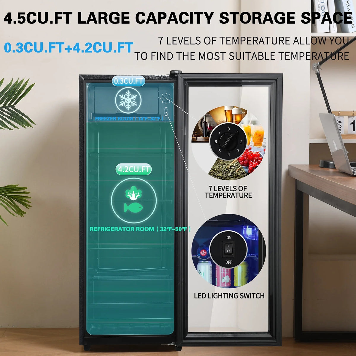 4.5cu.Ft Mini Fridge Black I3450