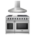 48 Gas Range and Wall Mount Range Hood E4361