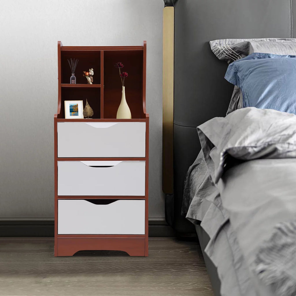 Wood Nightstand with Storage B7008