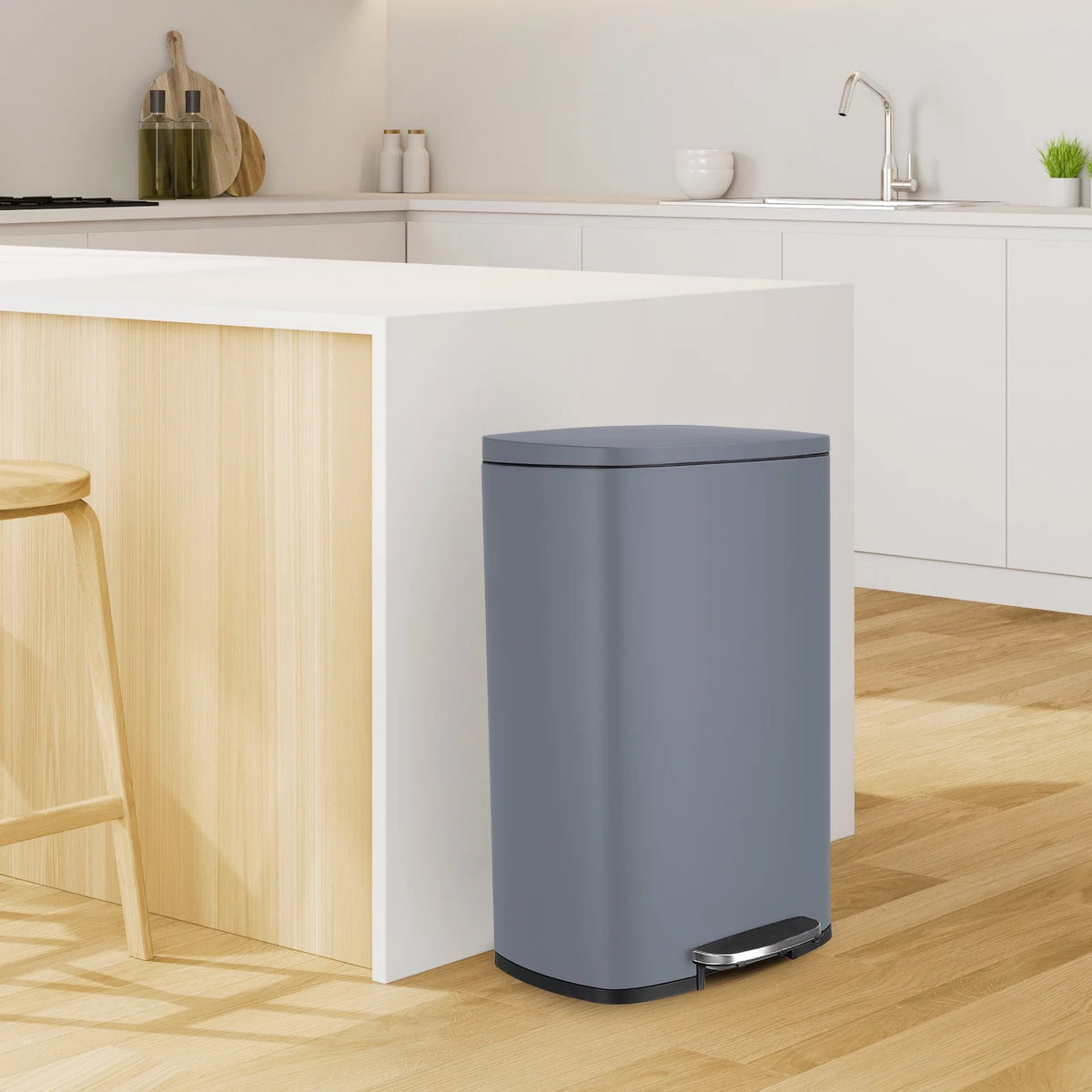 50L Stainless Steel Kitchen Step Trash Can J431042
