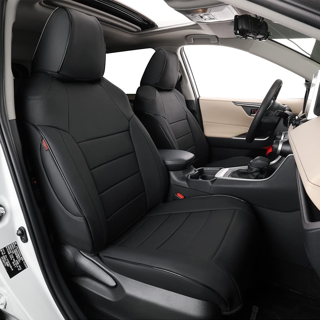 Custom Fit Full Set Car Seat Covers Leatherette Beige H97040