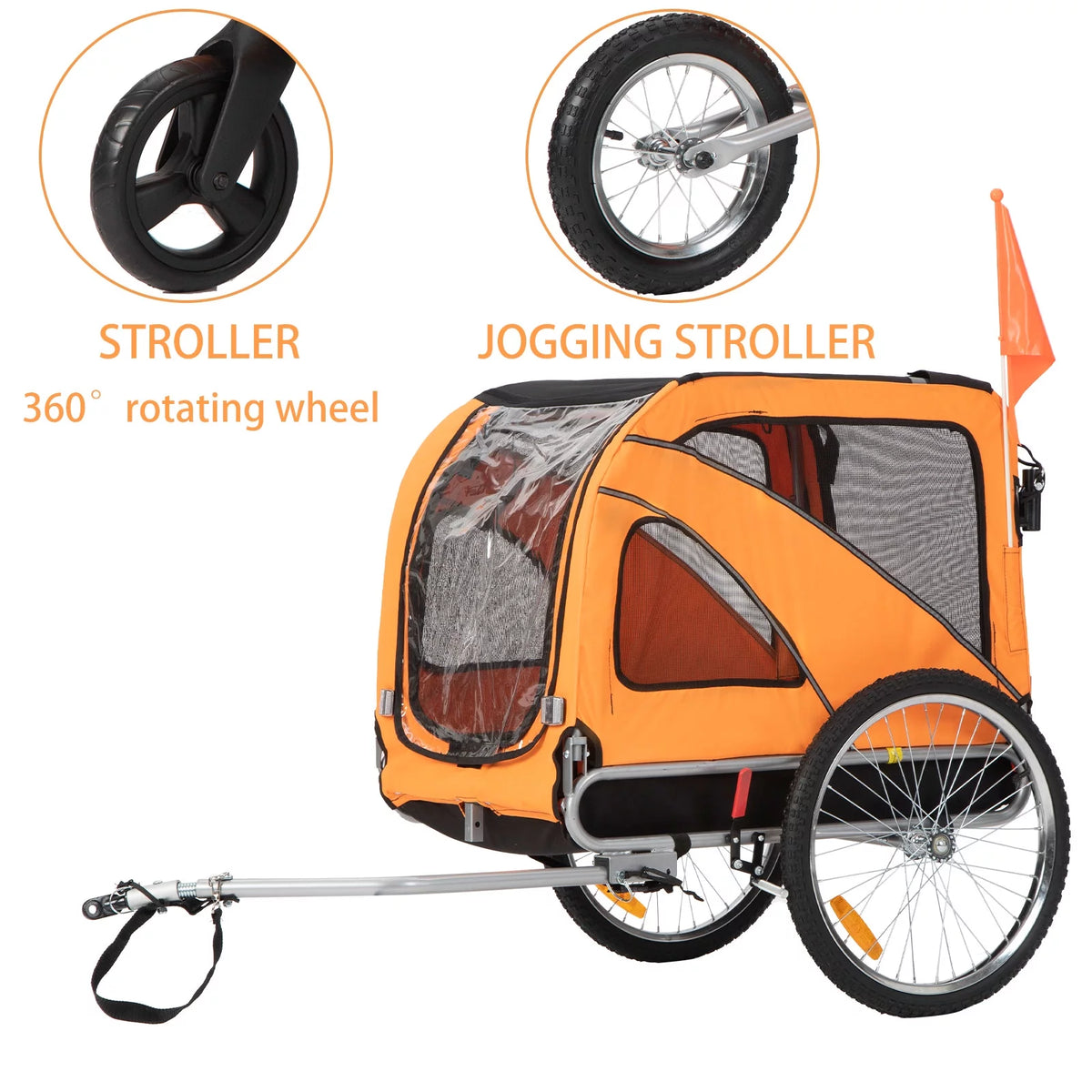 Red 3-in-1 Dog Bicycle Trailer and Stroller G305999