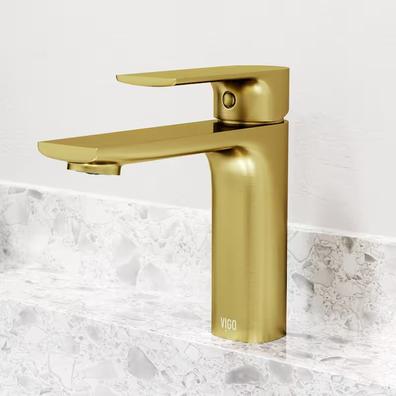 Single Handle Single-Hole Bathroom Faucet Matte Brushed Gold M132112