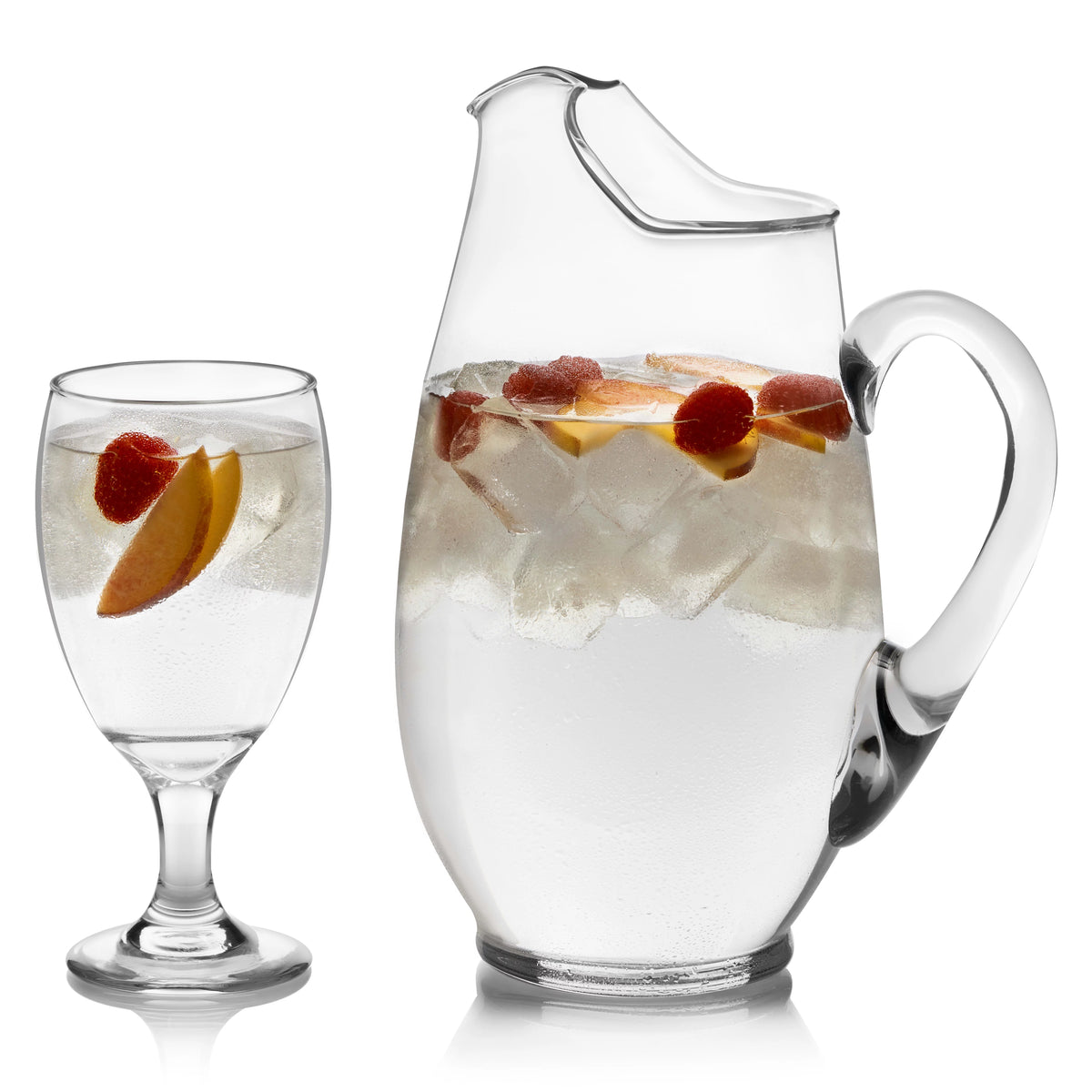6 Goblet Glasses and Pitcher Set O273731