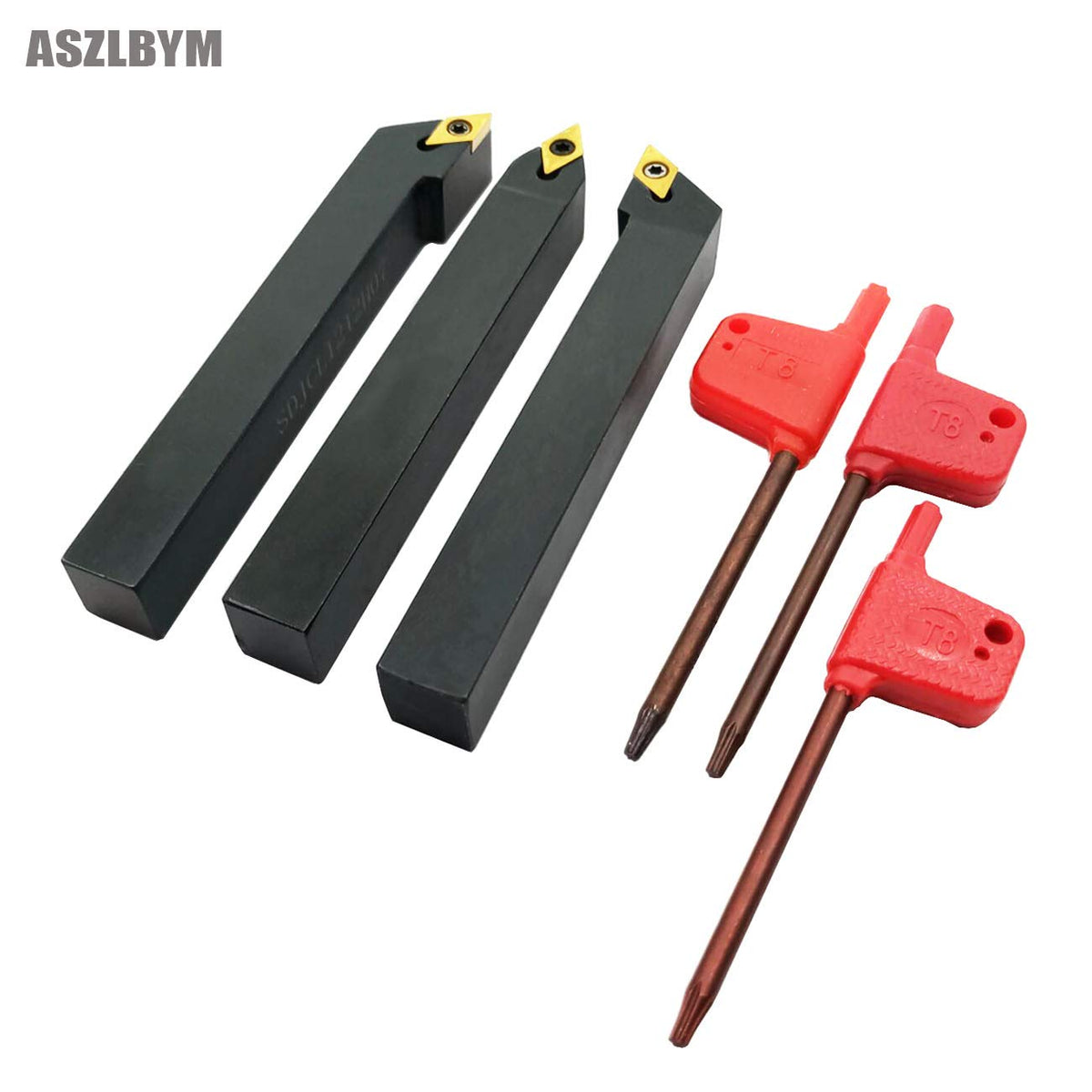 3PCS CNC Lathe Carbide Turning Tools Indexable Holder Set with 3PCS Carbide Turning Insert P664780