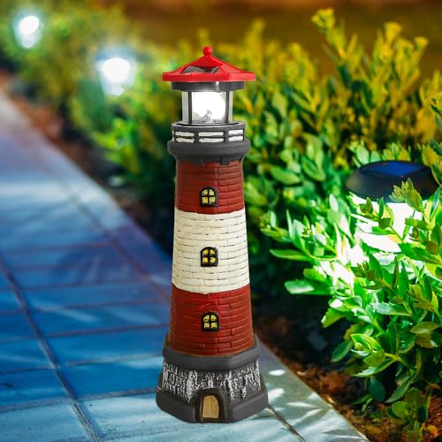 Solar Powered Rotating Lighthouse Statue K87510