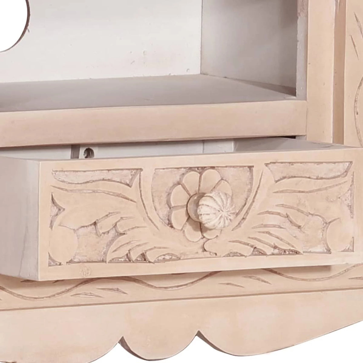 Mango Wood TV Cabinet with Storage Drawer and 2 Doors A4495