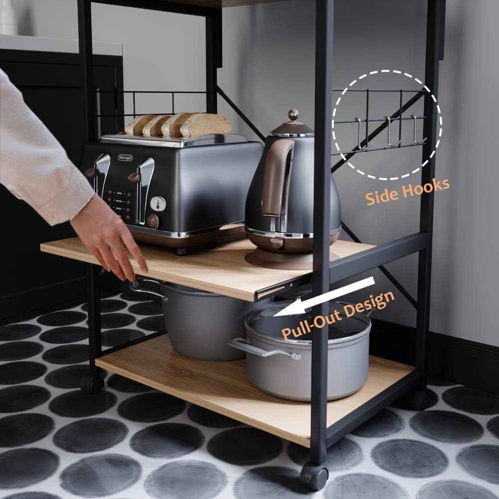 4 Tier Kitchen Bakers Rack with Storage Shelf X673316