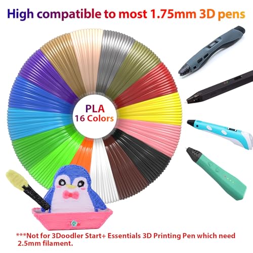 16-Color 320ft PLA 3D Pen Filament Refills 1.75mm S543