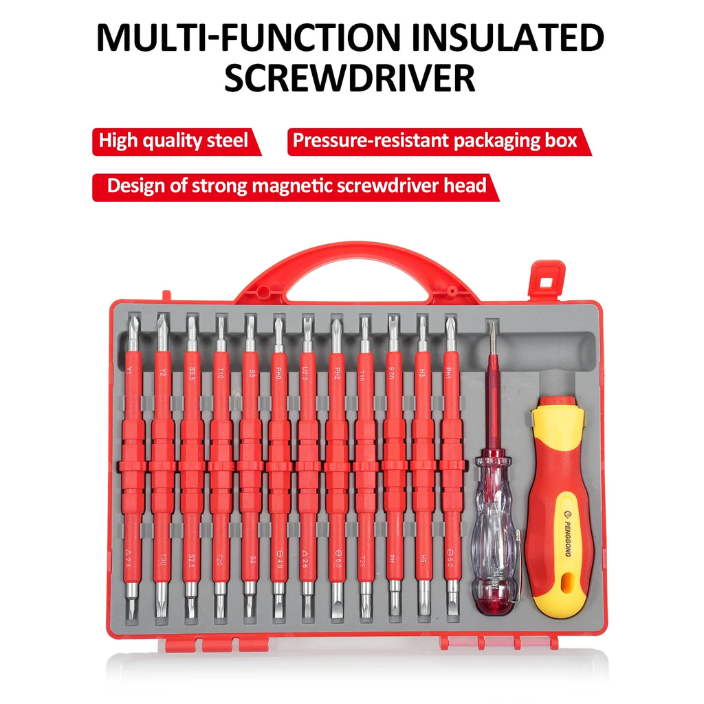 12 Pcs Screwdriver and Test Pencil Set Non-Slip Handle R463402