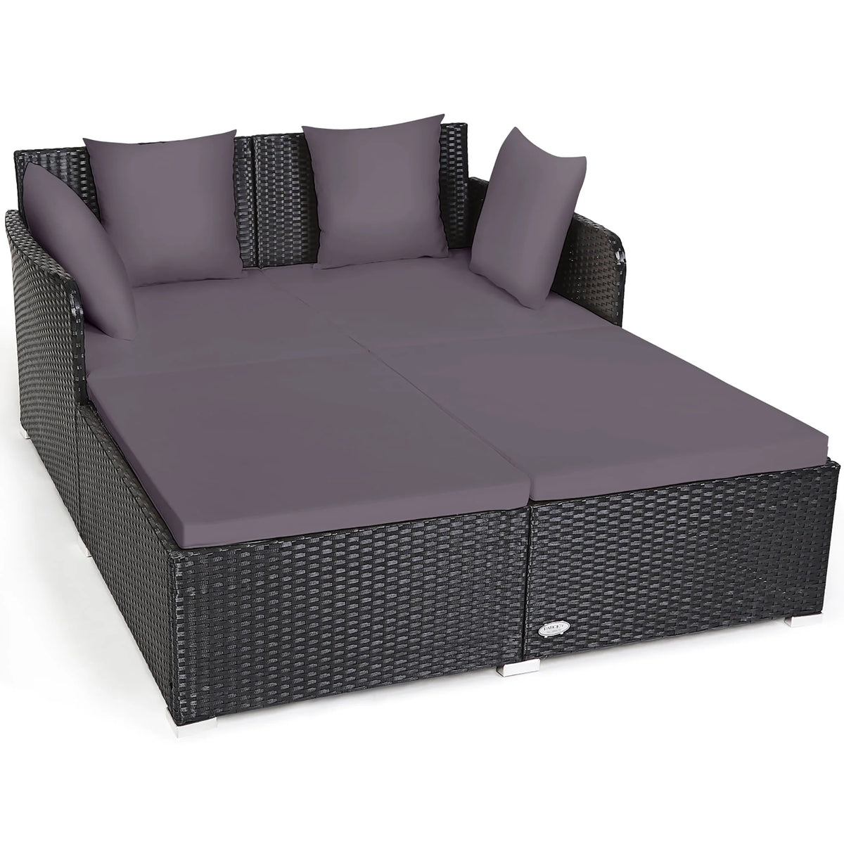 Beige Rattan Cushioned Outdoor Sofa M82296